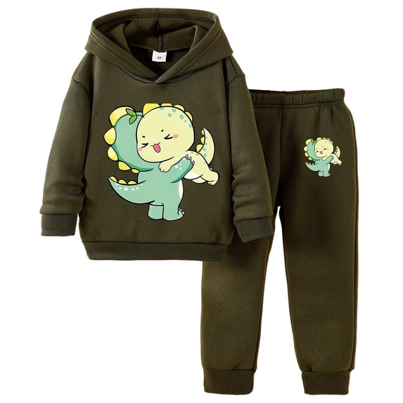 TOWED22 Girls 2 Piece Outfits Sweatsuit Kids Athletic Hooded Sweatshirt and Sweatpants Winter Casual Tracksuit Sets,AG,3-4 Y