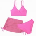 thumbnail image 1 of TOWED22 Girls 3 Piece Bathing Suit Summer Swimsuit UPF Bikini Set with Rash Guard Top and Cover Up Pants Hot Pink,9-10 Y, 1 of 6