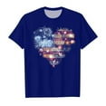 thumbnail image 1 of TOWED22 Girls 4th of July T Shirts American Flag Patriotic T-Shirt Short Sleeve Summer Loose Casual Tops（Dark Blue,4-5 Y）, 1 of 4