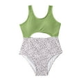 thumbnail image 1 of TOWED22 Girls Bathing Suit Size 2-10 Years - Cute Toddler Swimsuit Girl Adjustable One Piece Swimwear for Summer Beach Vocation(Green,8-9 Years), 1 of 5