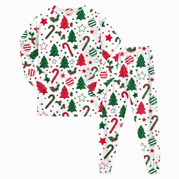 TOWED22 Girls Boys Christmas Pajamas Xmas Graphic Pjs Toddler 2 Piece Sleepwear Kids Holiday Clothes Set
