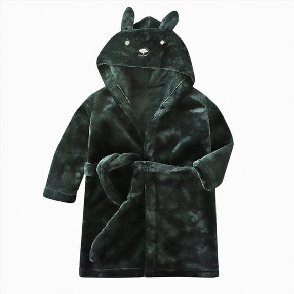 TOWED22 Girls Boys Fleece Hooded Robes Kids Warm Bath Robe for Girls Soft Fuzzy Bathrobe