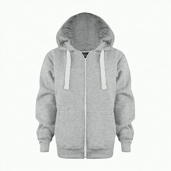 TOWED22 Girls Boys Hoodie Sweatshirt Solid Full Zip Jacket Casual Classic Tops(Light Gray,9-10 Y)