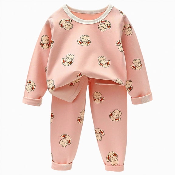 TOWED22 Girls Boys Pajamas Cotton Cute Graphic Pjs Toddler 2 Piece Kids Clothes Set Fall Winter Sleepwear 6-24 Months 2t 3t 4t 5t 6t 7t 8t 9t Children(Pink,4-5 Y)