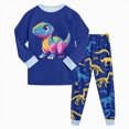 thumbnail image 1 of TOWED22 Girls Boys Pajamas Little Kids Pjs Sleepwear Children Clothes Sets 6-12 Months 12-24 Months 2t 3t 4t 5t 6t 7t 8t 9t Children(Blue,3-4 Y), 1 of 5