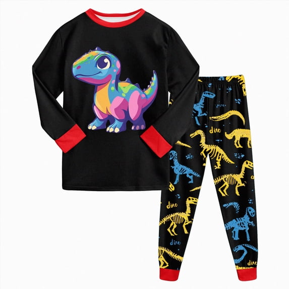 TOWED22 Girls Boys Pajamas Little Kids Pjs Sleepwear Children Clothes Sets 6-12 Months 12-24 Months 2t 3t 4t 5t 6t 7t 8t 9t Children(Red,7-8 Y)