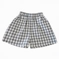 thumbnail image 1 of TOWED22 Girls Boys Plaid Shorts Kids Gingham Elastic Waist Wide Leg Short Pants with Pockets(Black,6-7 Y), 1 of 9