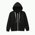 thumbnail image 1 of TOWED22 Girls Boys Zip Up Hoodie Solid Classic Hoodies Soft Hooded Full Zip Sweatshirts for Children(Black,11-12 Y), 1 of 4