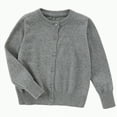 thumbnail image 1 of TOWED22 Girls Cardigan Sweater School Uniforms Button Long Sleeve Knit Tops(Grey,7-8 Y), 1 of 5