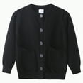 thumbnail image 1 of TOWED22 Girls Cardigan Sweater School Uniforms Toddler Long Sleeve Button Knit Solid Sweaters Tops(Z01-Black,8-9 Y), 1 of 7