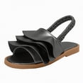 thumbnail image 1 of TOWED22 Girls Genuine Leather Soft Closed Toe Princess Flat Shoes Summer Sandals(Toddler/Little Kid) Black,10.5, 1 of 7