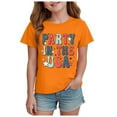 thumbnail image 1 of TOWED22 Girls Graphic 4th of July Shirts American Flag Tshirt Patriotic Top Independence Day Tee Tops（Orange,5-6 Y）, 1 of 4