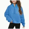 thumbnail image 1 of TOWED22 Girls Half Zip Sweatshirt Quarter Zip Pullover Sweatshirts Thumb Hole Fall Clothes for Teen Girls(Blue,13-14 Years), 1 of 8