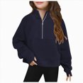 thumbnail image 1 of TOWED22 Girls Half Zip Up Sweatshirt Long Sleeve Cropped Pullover Sweatshirt Fall Cute Clothes for Girls Fashion Winter Sweatshirts,E, 1 of 7