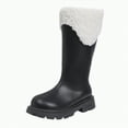 thumbnail image 1 of TOWED22 Girls Knee-High Fashion Boot Side Zipper and Buckle Strap Riding Boots(A,2.5), 1 of 7
