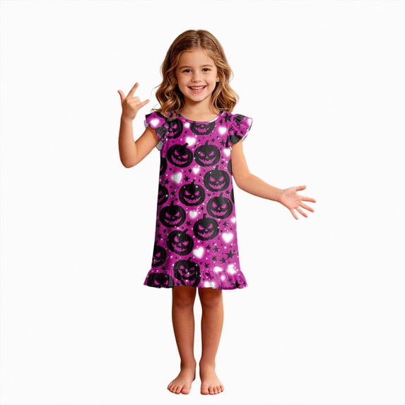 TOWED22 Girls Nightgowns Toddler Nightgown Halloween Cute Pajamas Dress Night Gowns for Kids Girl Clothes Girls' Sleepwear