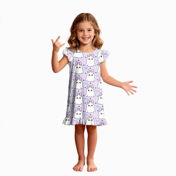 TOWED22 Girls Nightgowns Toddler Nightgown Halloween Cute Pajamas Dress Night Gowns for Kids Girl Clothes Girls' Sleepwear
