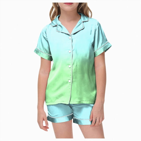 TOWED22 Girls Pajamas Set 2 Pcs Stretch Soft Pjs Loungewear Button-Down Sleepwear for kids,12-13 Y