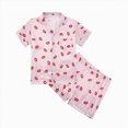 thumbnail image 1 of TOWED22 Girls Pajamas Summer Short Sleeve and Shorts with Pockets 2Pcs Pajama Set for Kids Soft Sleepwear,7-8 Y, 1 of 4