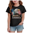 thumbnail image 1 of TOWED22 Girls Patriotic T-Shirts 250Th America Anniversary Graphic Tee Short Sleeve Shirt Independence Day Kids Tops Ages 1-14(Black,2-3 Y), 1 of 5