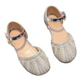 thumbnail image 1 of TOWED22 Girls Princess Ballet Flats Mary Jane Shoes Dress Shoes for Girl Back to School Princess Wedding Shoes(Silver,12.5), 1 of 4