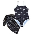 thumbnail image 1 of TOWED22 Girls Ruffled Hem Sweetheart One Piece Swimsuit Floral Print Adjustable Bathing Suit Black,10-11 Y, 1 of 7