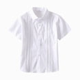 thumbnail image 1 of TOWED22 Girls Short Sleeve Button Down Shirts Kids School Uniform Dress Shirt Summer Blouse(White,5-6 Y), 1 of 5