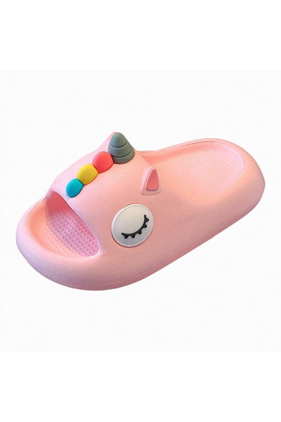 Girls Slippers Flip Flops Summer Cushion Thick Sole Large Bow Cute Platform Cloud Slides Home Sandals(Pink,11.5)