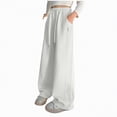 thumbnail image 1 of TOWED22 Girls' Straight Leg Sweatpants High Waisted Baggy Joggers Drawstring(Light Gray,8-9 Y), 1 of 7
