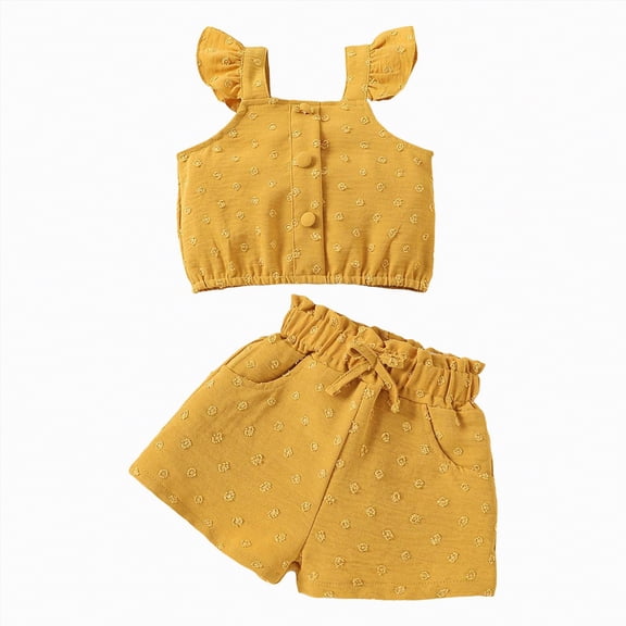 TOWED22 Girls Summer Clothes Sets Kids Tank Tops Shorts Thread Outfits Size 6-15 Years(Blazer,12-18 M)