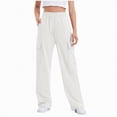 thumbnail image 1 of TOWED22 Girls' Sweatpants Straight Wide Leg Kids Drawstring Casual Joggers Teen Loose Athletic Pants with Pockets(White,10-11 Y), 1 of 7