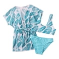 thumbnail image 1 of TOWED22 Girls Swimsuit 3 Piece Bathing Suits Bikini Set Print with Cover Up Skirt Adjustable Straps Sky Blue,6-7 Y, 1 of 7