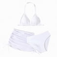 thumbnail image 1 of TOWED22 Girls Swimsuit Bathing Suits Bikini Set 3 Piece Girls' Swimwear Bathing Suit with Cover Up Skirt 7-16T(White,8-9 Y), 1 of 7