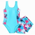 thumbnail image 1 of TOWED22 Girls Swimsuit One Piece Swimsuits Solid Ruched Bathing Suit for Girls Full Coverage Modest Padded Swimwear Blue,13-14 Y, 1 of 8