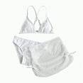 thumbnail image 1 of TOWED22 Girls Swimsuits 3Pcs Solid Bathing Suits Summer Triangle Beach Surf Tankini Swimwear Set with Lace(White,8-10 Y), 1 of 7