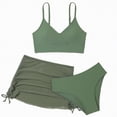 thumbnail image 1 of TOWED22 Girls Swimsuits Bikini Set Kids 3 Piece Swimsuit Criss Cross Bathing Suit Girls' Swimwear 7-12Y(Green,8-9 Y), 1 of 6