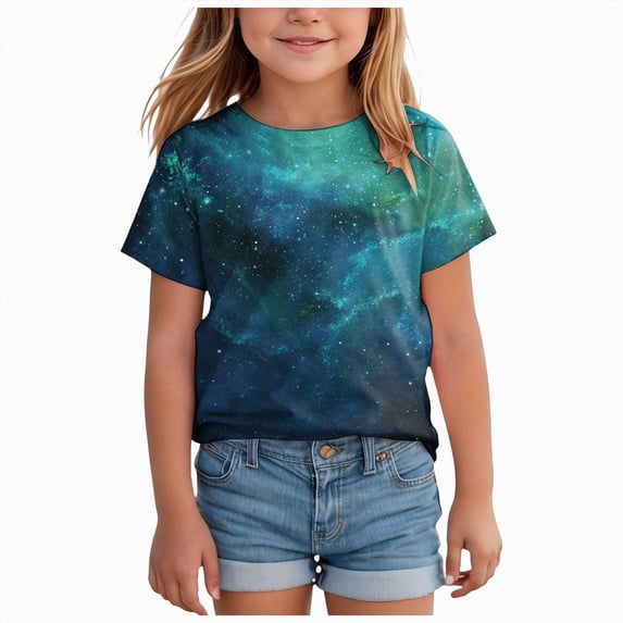 TOWED22 Girls T Shirts Short Sleeve Tees Loose Fit Colorblock Summer Tops Size 6-15 Years(Light Pink,12-13 Y)