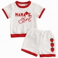 thumbnail image 1 of TOWED22 Girls Toddler Clothes 2 Piece Outfits Short Sleeve Top Tee + Shorts Sets Summer Casual Clothing for Infant Baby(White,18-24 M), 1 of 9
