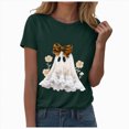 thumbnail image 1 of TOWED22 Halloween Cute Ghost Wear Bow T-Shirts for Women Graphic Short Sleeve Tees Cotton Crew Neck T Shirt Casual Tops(Dark Green,L), 1 of 8