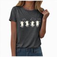 thumbnail image 1 of TOWED22 Halloween Ghost Shirt for Women Fall Spooky Season Graphic Short Sleeve Autumn Tops Blouse(Grey,S), 1 of 9