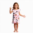 thumbnail image 1 of TOWED22 Halloween Nightdress Toddler Girls Sleepwear Cute Cartoon Ghost Print Dresses Short Sleeve Pajamas Dress, 1 of 7