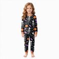 thumbnail image 1 of TOWED22 Halloween Pajamas Kid Boys/Girls Skeleton Glow In The Dark Print Clothes Long Sleeve 2pc Tee/Pants Pjs Set Toddler Holiday Sleepwear Outfits(Light Purple,6-7 Y), 1 of 9