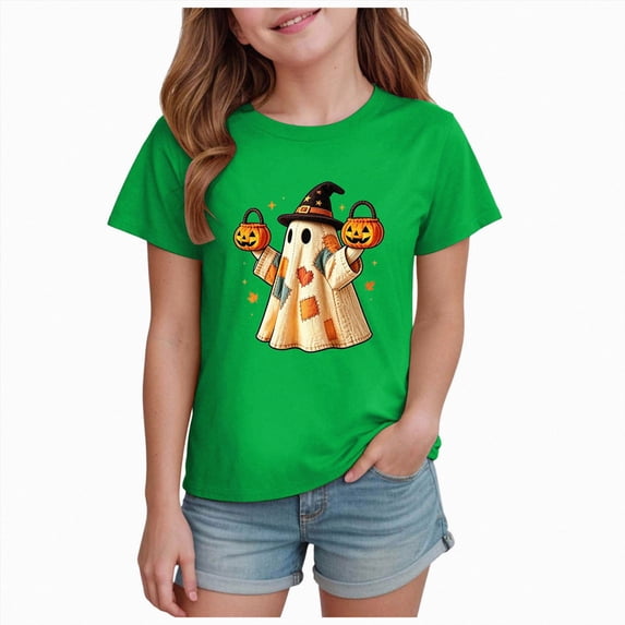 TOWED22 Halloween Shirts for Girls Boys Graphic Tshirts Tee Short Sleeve Tee Spooky Season Cute Fall Tops