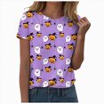thumbnail image 1 of TOWED22 Halloween Shirts for Women Funny Halloween Ghost Tshirts Fall Spooky Pumpkin Gift Top(Purple,XL), 1 of 9