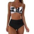 thumbnail image 1 of TOWED22 High Waisted Bikini Sets for Women Two Piece Swimsuit V Neck Twist Front Adjustable Spaghetti Straps Bathing Suit（White,M）, 1 of 7
