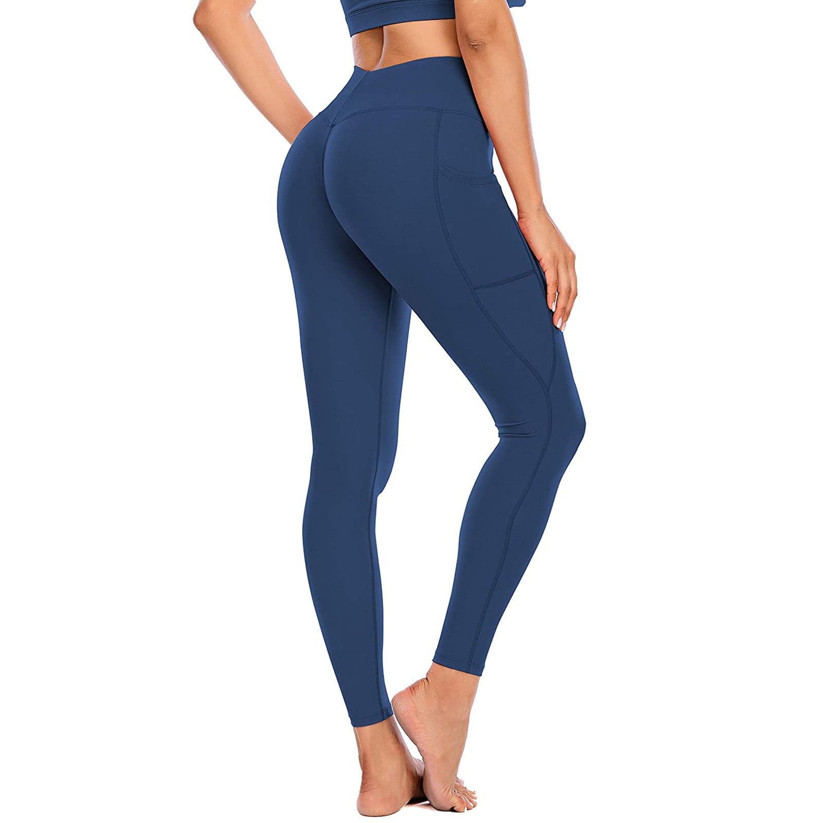 TOWED22 High Waisted Leggings For Women,High Waisted Christmas Women's  Leggings Yoga Pants Tummy Control Workout Leggings Running Clothing(Blue,L)  