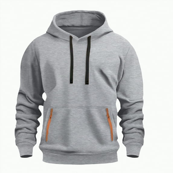 TOWED22 Hoodie Sweatshirt for Men Solid Color Hoodies Long Sleeve Pullover Athletic Classic Hooded Sweatshirts Comfy(Light Gray,3XL)