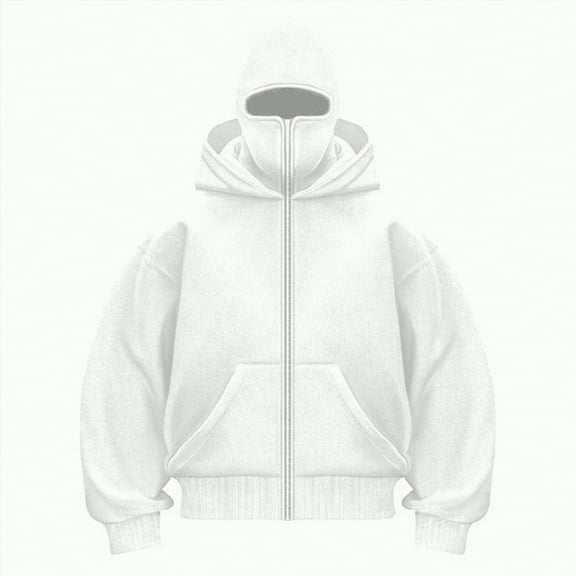 TOWED22 Hoodies for Men Full Zip Up Fleece Jackets Lightweight Sweatshirt Coat(White,3XL)