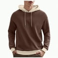 thumbnail image 1 of TOWED22 Hoodies for Men Lightweight Oversized Pullover Sweatshirts Fall Loose Fit Casual Hooded with Pocket(Coffee,S), 1 of 7