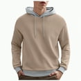 thumbnail image 1 of TOWED22 Hoodies for Men Lightweight Oversized Pullover Sweatshirts Fall Loose Fit Casual Hooded with Pocket(Khaki,XL), 1 of 7